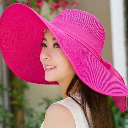 chapeau de soleil pliable - Rose rouge - M (56 - 58cm) | La boutique du chapeau