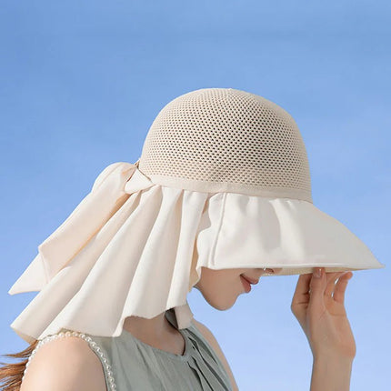 Chapeau d'été avec protection du cou - Beige - M (56 - 58cm) | La boutique du chapeau