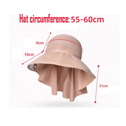 Chapeau d'été avec protection du cou - Beige - M (56 - 58cm) | La boutique du chapeau