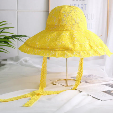 Chapeau d'été en dentelle - Jaune - M (56 - 58cm) | La boutique du chapeau