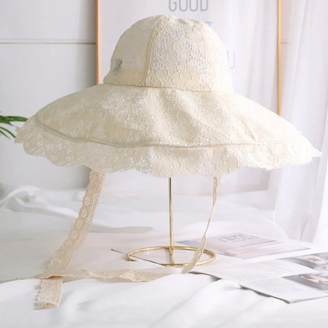 Chapeau d'été en dentelle - Beige - M (56 - 58cm) | La boutique du chapeau