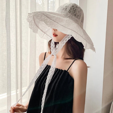 Chapeau d'été en dentelle - Beige - M (56 - 58cm) | La boutique du chapeau