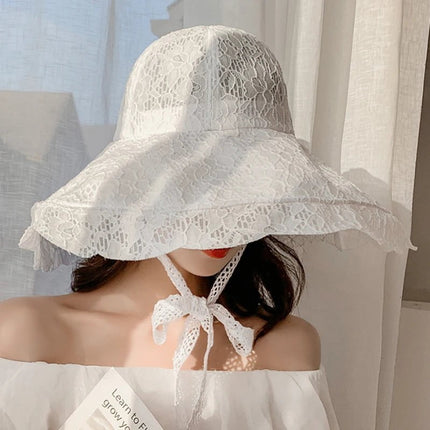 Chapeau d'été en dentelle - Beige - M (56 - 58cm) | La boutique du chapeau