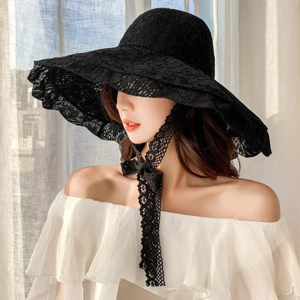 Chapeau d'été en dentelle - Beige - M (56 - 58cm) | La boutique du chapeau