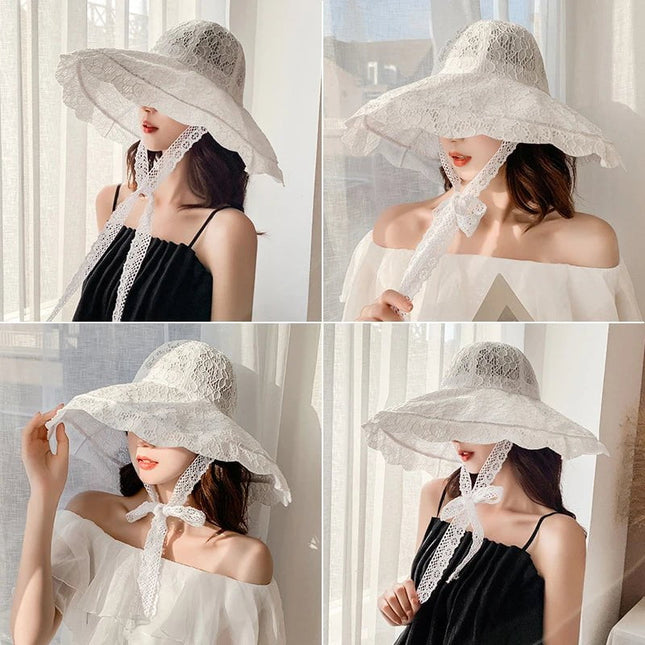 Chapeau d'été en dentelle - Beige - M (56 - 58cm) | La boutique du chapeau