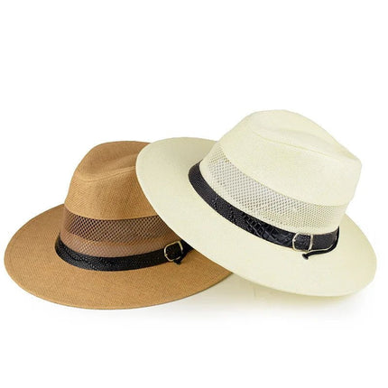 Chapeau d'été en maille pour hommes - Marron foncè - M (56 - 58cm) | La boutique du chapeau