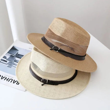 Chapeau d'été en maille pour hommes - Marron foncè - M (56 - 58cm) | La boutique du chapeau