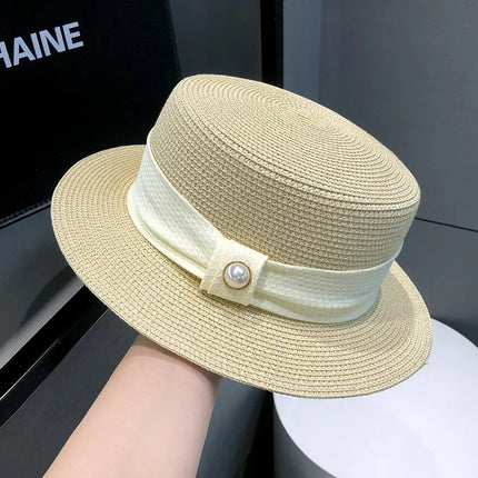 Chapeau d'été en paille - Beige - M (56 - 58cm) | La boutique du chapeau