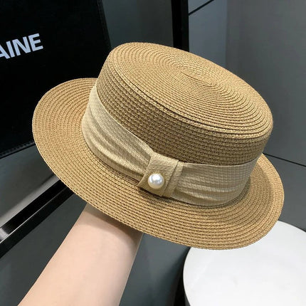 Chapeau d'été en paille - Khaki - M (56 - 58cm) | La boutique du chapeau