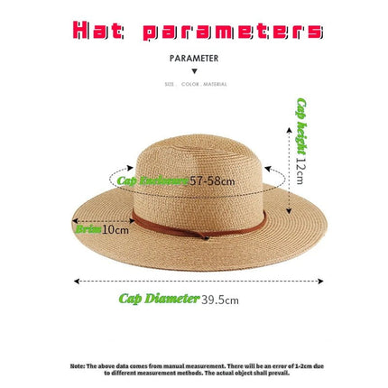 Chapeau d'été en paille - Beige - M (56 - 58cm) | La boutique du chapeau