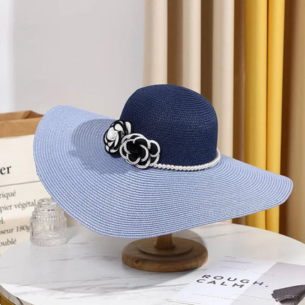 Chapeau d'été pour femmes - Noir / Beige - M (56 - 58cm) | La boutique du chapeau