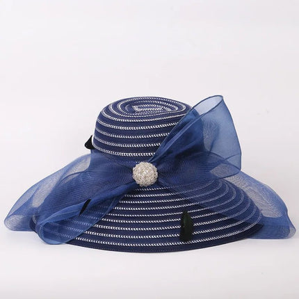 Chapeau élégant à design moderne - Bleu - L (58 - 59cm) | La boutique du chapeau