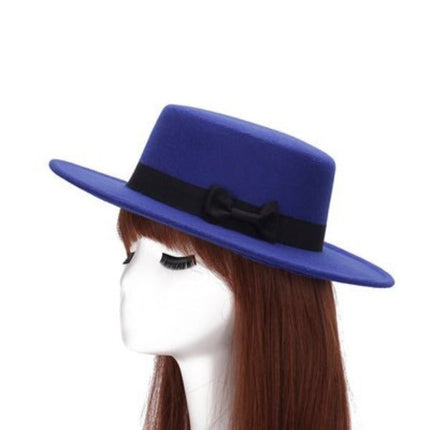 Chapeau en laine à bord large - Bleu - M (56 - 58cm) | La boutique du chapeau