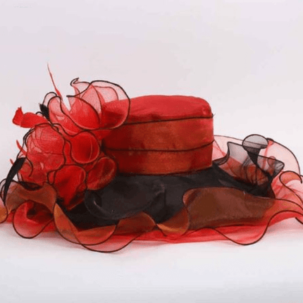 Chapeau en Organza - Rouge - M (56 - 58cm) | La boutique du chapeau