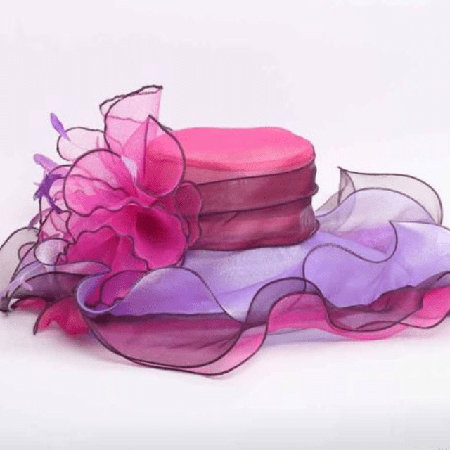 Chapeau en Organza - Rose/rouge - M (56 - 58cm) | La boutique du chapeau
