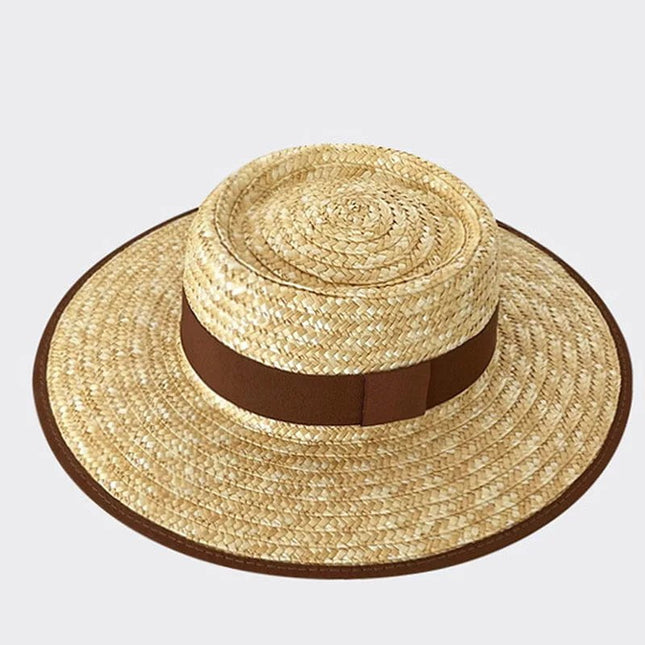Chapeau en paille à large bord - Café rond - M (56 - 58cm) | La boutique du chapeau