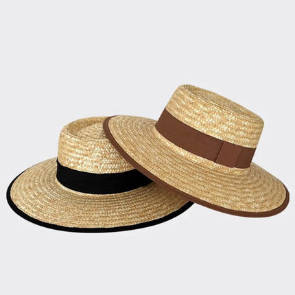 Chapeau en paille à large bord - Café rond - M (56 - 58cm) | La boutique du chapeau