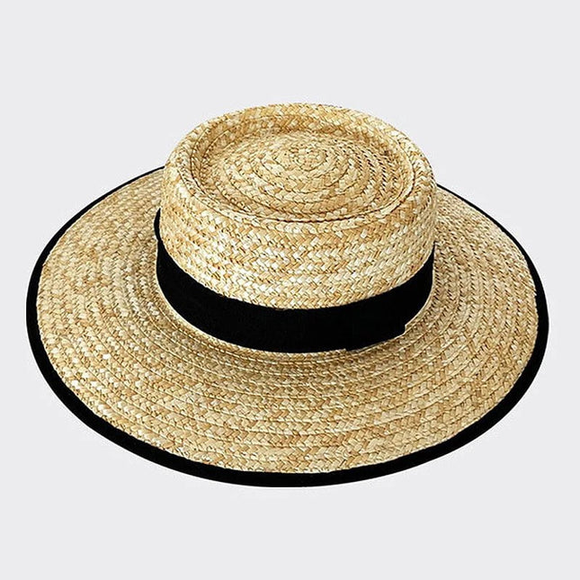 Chapeau en paille à large bord - Café rond - M (56 - 58cm) | La boutique du chapeau
