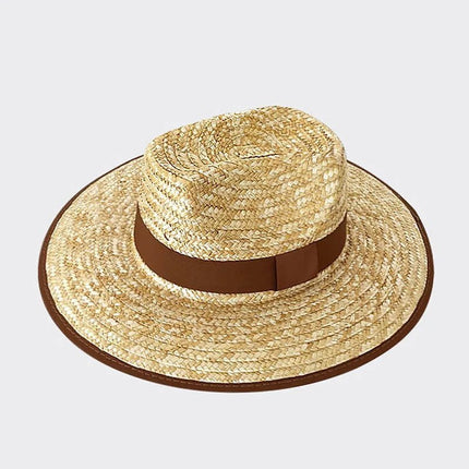 Chapeau en paille à large bord - Café jazz - M (56 - 58cm) | La boutique du chapeau