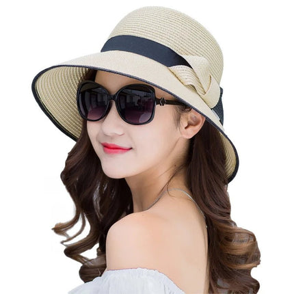 Chapeau en paille à visière - Khaki - M (56 - 58cm) | La boutique du chapeau