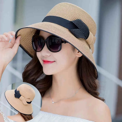 Chapeau en paille à visière - Khaki - M (56 - 58cm) | La boutique du chapeau