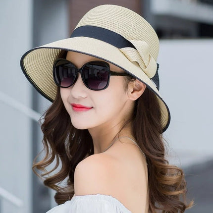 Chapeau en paille à visière - Khaki - M (56 - 58cm) | La boutique du chapeau
