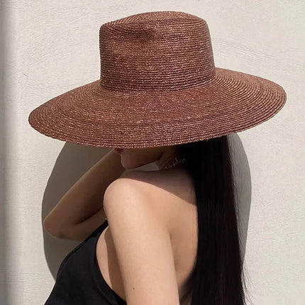 Chapeau en paille femme - Café - M (56 - 58cm) | La boutique du chapeau