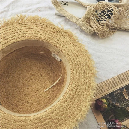 Chapeau en paille tendance - Ruban bleu - M (56 - 58cm) | La boutique du chapeau