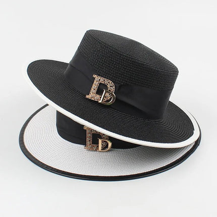 Chapeau en raphia élégant - Beige - M (56 - 58cm) | La boutique du chapeau