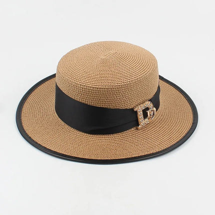 Chapeau en raphia élégant - Khaki - M (56 - 58cm) | La boutique du chapeau
