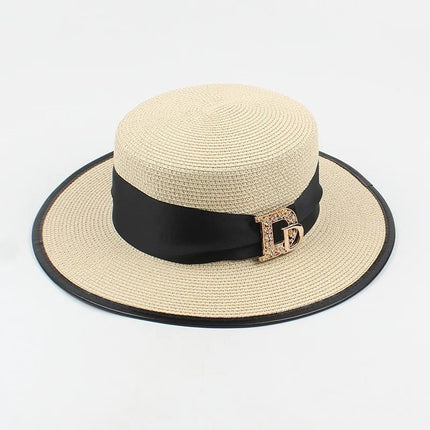 Chapeau en raphia élégant - Beige - M (56 - 58cm) | La boutique du chapeau