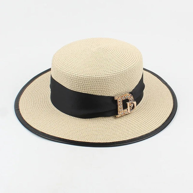 Chapeau en raphia élégant - Beige - M (56 - 58cm) | La boutique du chapeau