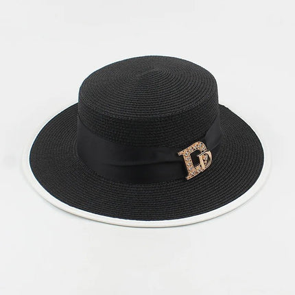 Chapeau en raphia élégant - Noir - M (56 - 58cm) | La boutique du chapeau