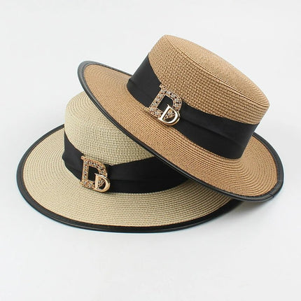 Chapeau en raphia élégant - Beige - M (56 - 58cm) | La boutique du chapeau