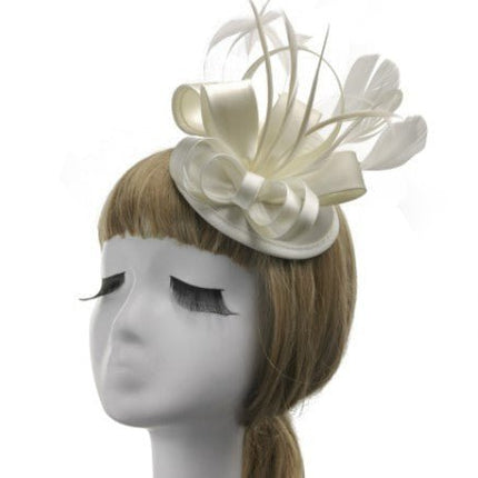 Chapeau Fascinateur avec pince - Blanc - | La boutique du chapeau