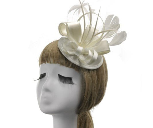 Chapeau Fascinateur avec pince - Blanc - | La boutique du chapeau