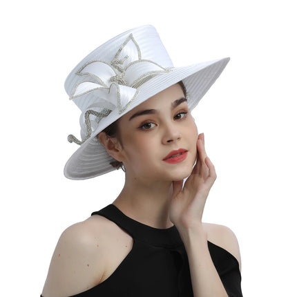 Chapeau Fascinator Blanc - 5 - M (56 - 58cm) | La boutique du chapeau