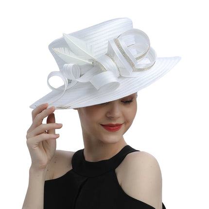 Chapeau Fascinator Blanc - 8 - M (56 - 58cm) | La boutique du chapeau