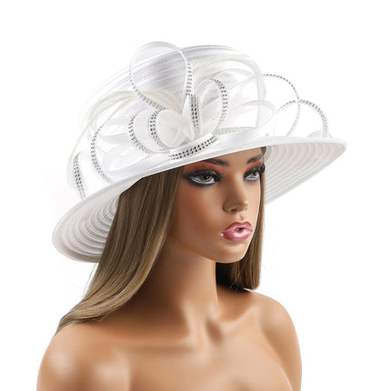 Chapeau Fascinator Blanc - 2 - M (56 - 58cm) | La boutique du chapeau