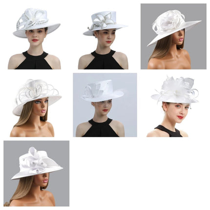 Chapeau Fascinator Blanc - 1 - M (56 - 58cm) | La boutique du chapeau