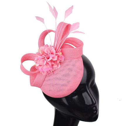 Chapeau Fascinator Brodé - Rose - | La boutique du chapeau