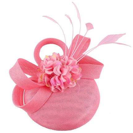 Chapeau Fascinator Brodé - Rose - | La boutique du chapeau