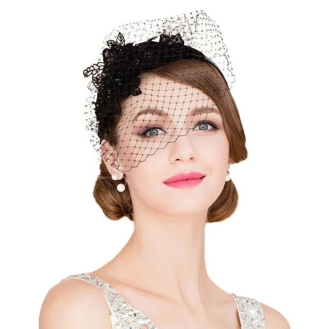 Chapeau Fascinator Dentelle - Noir - | La boutique du chapeau