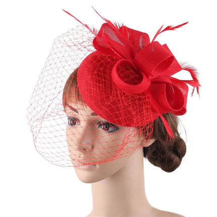 Chapeau Fascinator Élégant - Rouge - | La boutique du chapeau