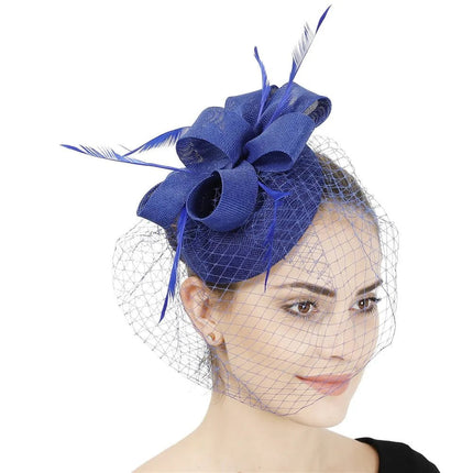 Chapeau Fascinator Élégant - Bleu - | La boutique du chapeau