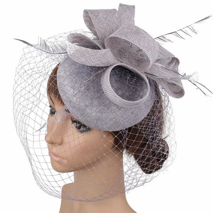 Chapeau Fascinator Élégant - Gris - | La boutique du chapeau