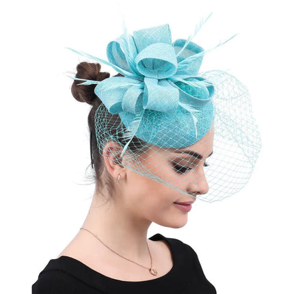 Chapeau Fascinator Élégant - Turquoise - | La boutique du chapeau