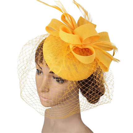 Chapeau Fascinator Élégant - Jaune - | La boutique du chapeau