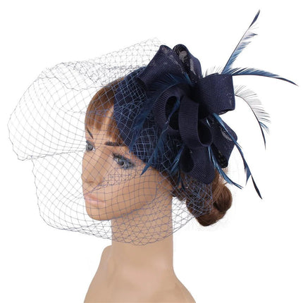 Chapeau Fascinator Élégant - Marine - | La boutique du chapeau