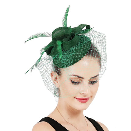 Chapeau Fascinator Élégant - Vert - | La boutique du chapeau
